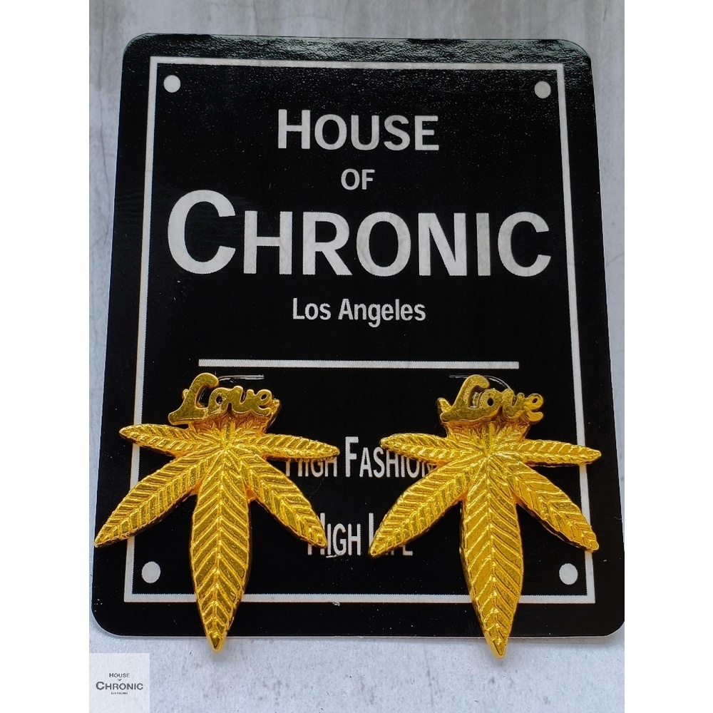 "Love, Mary J" Cannabis Leaf Stud Earrings